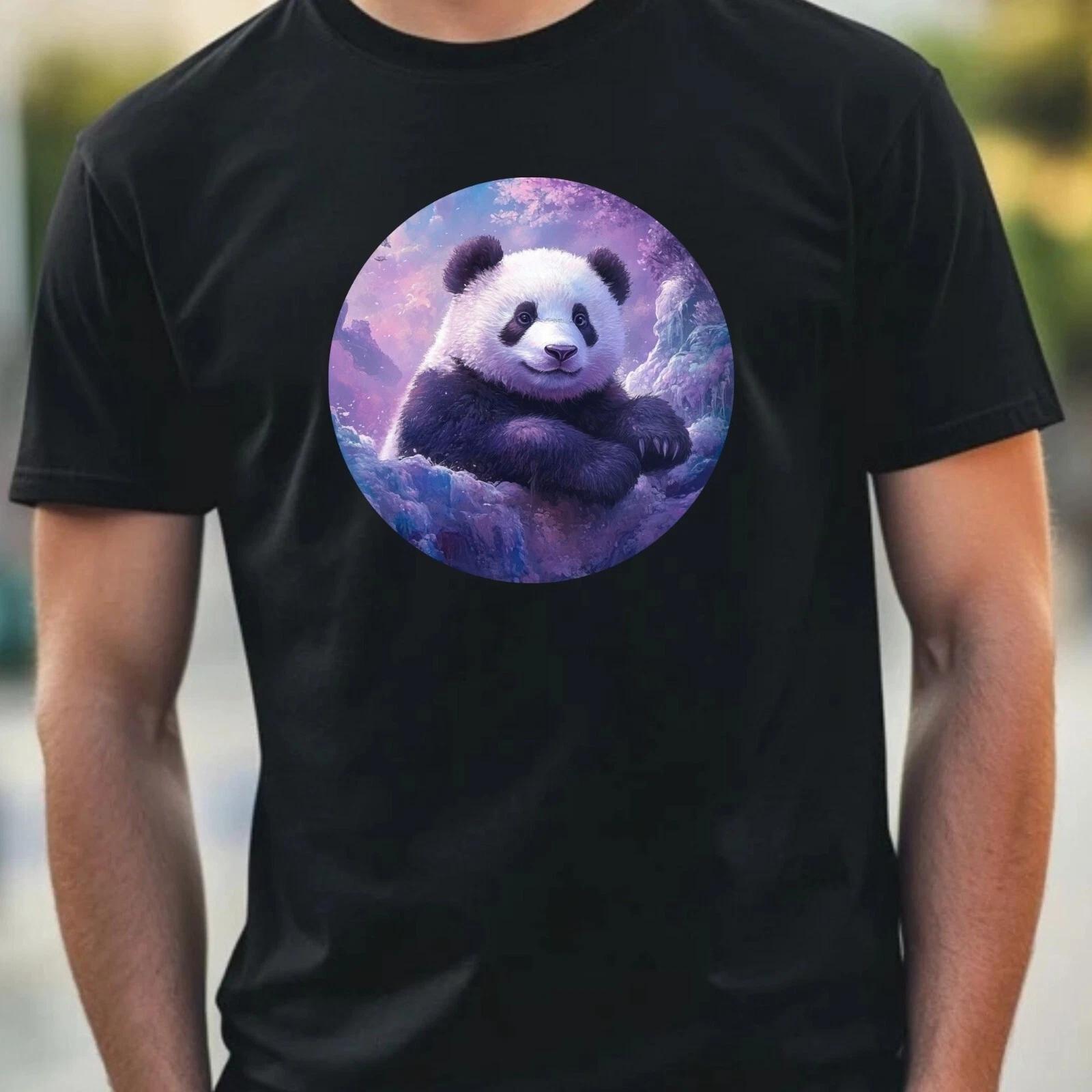 T-Shirt Herren Panda Portrait Motiv Baumwolle Größe XS bis 5XL M