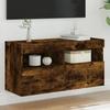 VidaXL Wall-Mounted TV Unit with LED Lights, Hanging Television Cabinet with Storage, Floating TV Stand, Modern, 837205