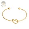 Cross-Border Love Knot Titanium Bangle - Versatile Peach Heart Open Bracelet, Vacuum-Plated Stainless Steel Jewelry