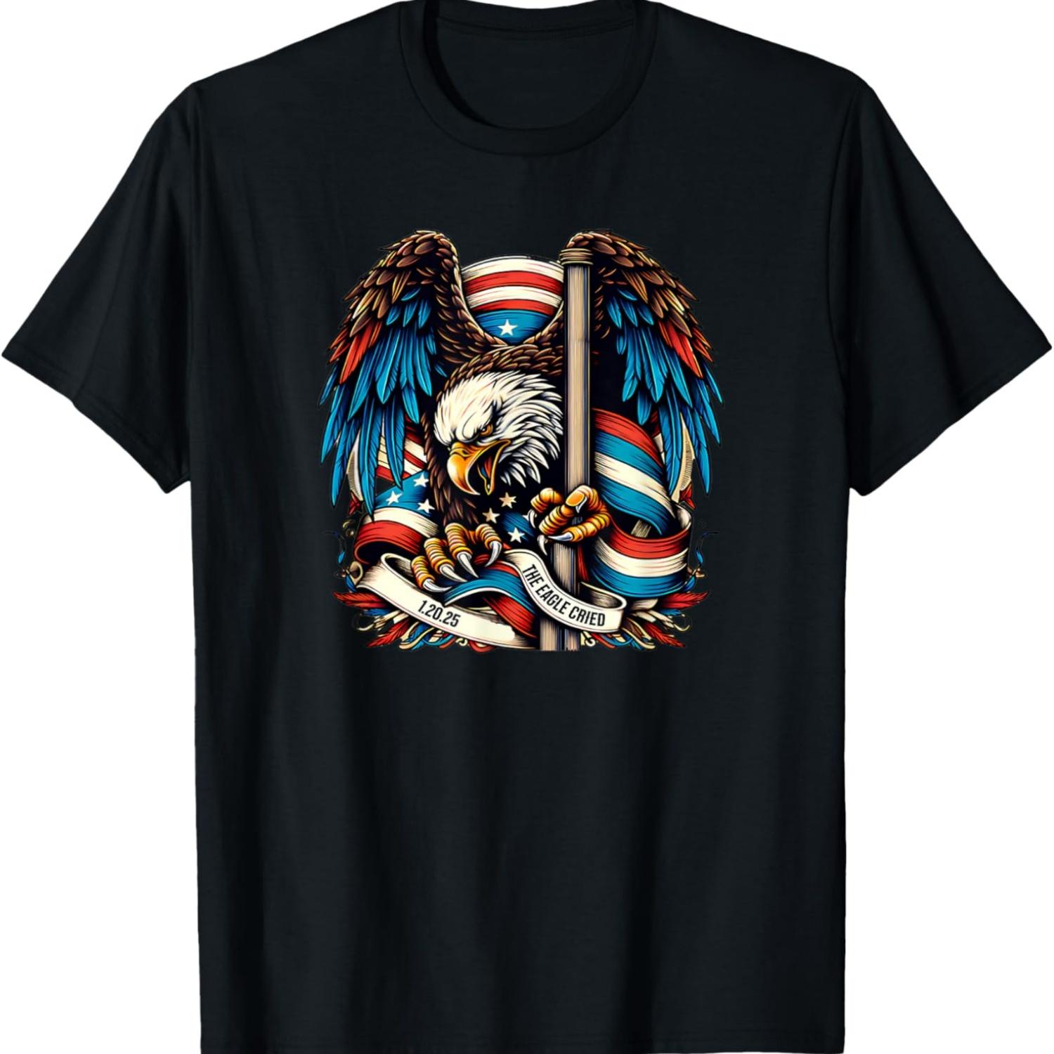 

Anti-Trump 1.20.25 The Eagle Cried Unisex Classic Fit Black T-Shirt XXXXXL чёрный