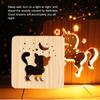 Warm White Lamp 3D Wood Light LED Light Night Light Lamp Cat 3D Wood Light  Bedroom Decor