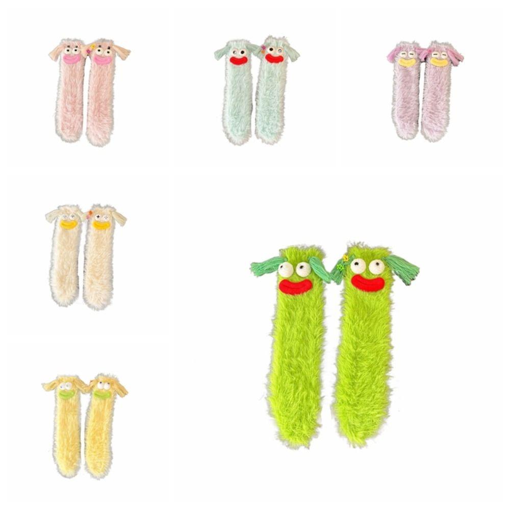 Cartoon Funny Tube Socks Plush Furry Plush Sock Cute Floor Stockings Women  Gifts