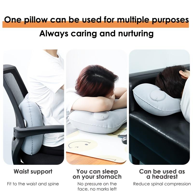 2/1Pcs Portable Inflatable Pillow Foldable Napping Neck Protection Office Travel Pillow Home Neck & Waist Support Air Pillow