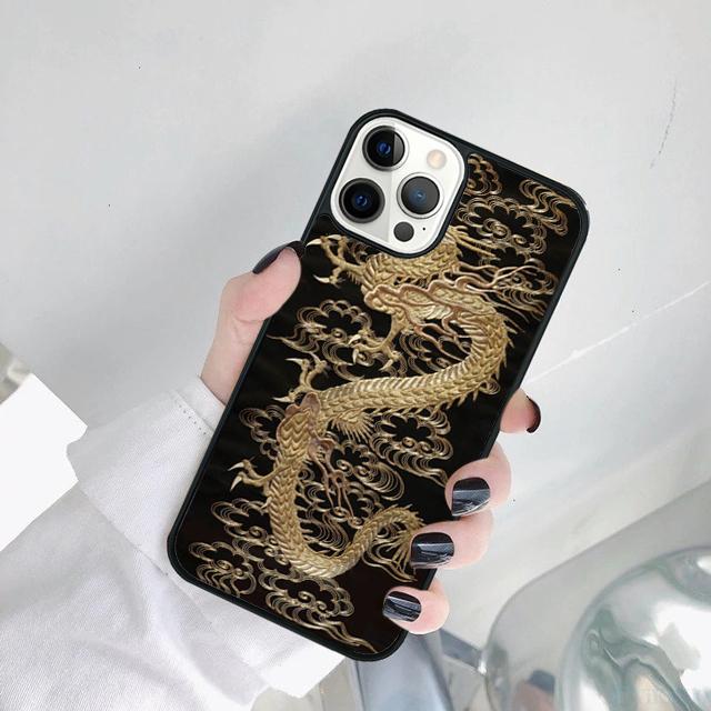 Ancient Japanese Dragon Phone Case Cover For iPhone 17 Air 15 Pro MAX 16 Plus 14 12 11 13 Coque