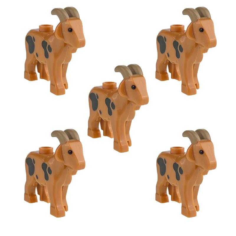 Bausteine Tiere Ziege Schaf Geflügel Rind Vieh Geflügel Küken Bauernhof Haustier Gans Vogel Zubehör Kinder Spielzeug Geschenk natürlich 5 Stück