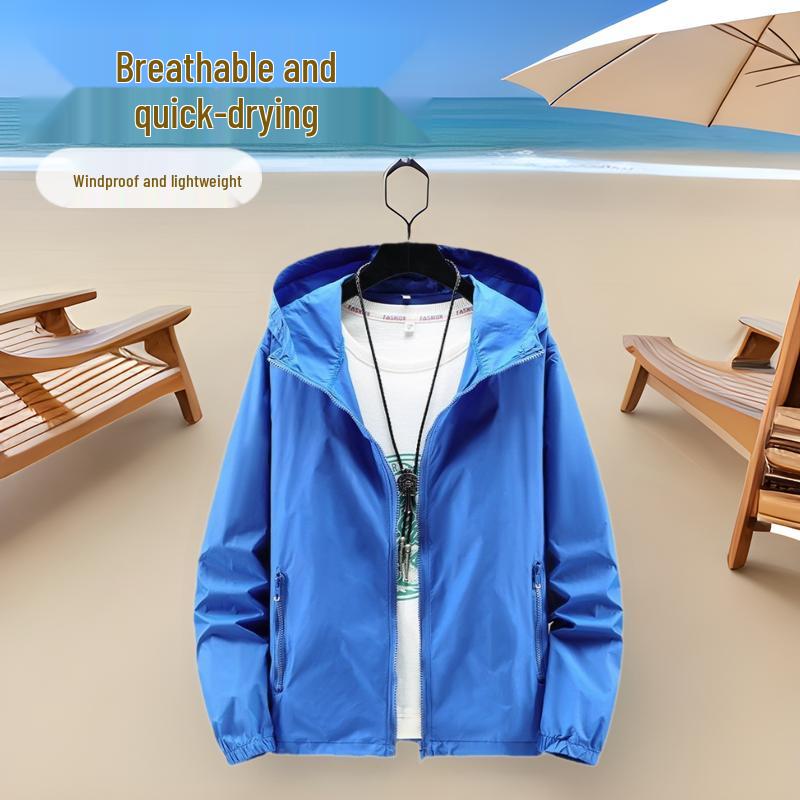 Herren Übergröße Schnelltrocknender Angel- und Bergsteiger-Sonnenschutzanzug mit Bilddruck