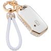 Gold-Rimmed Car Key Set with Diamond Ring Pendant Key Chain