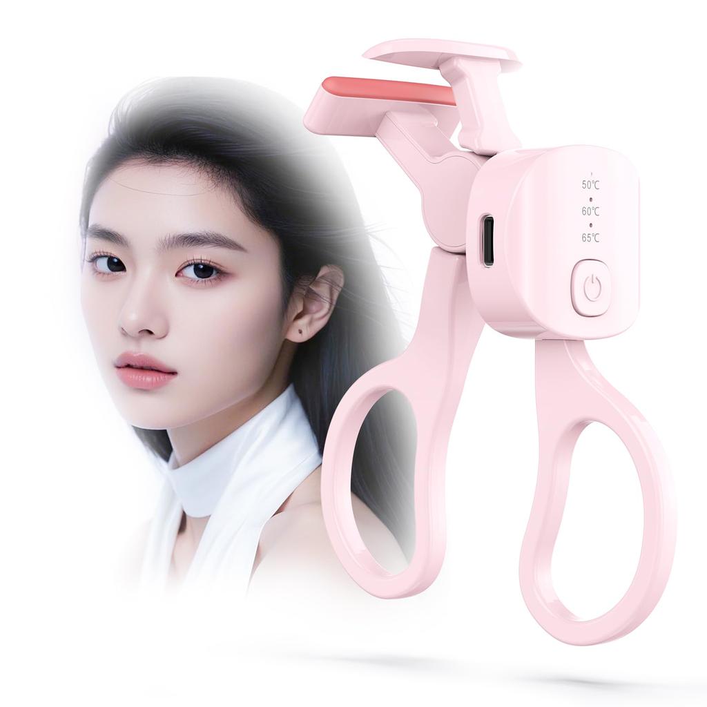 USB Rechargeable Eyelash 3 Temperature Automatic Perfect for and Celebrations Clamp-Type Curler, Settings, Power-Off, Heat-Sensitive Silicone,