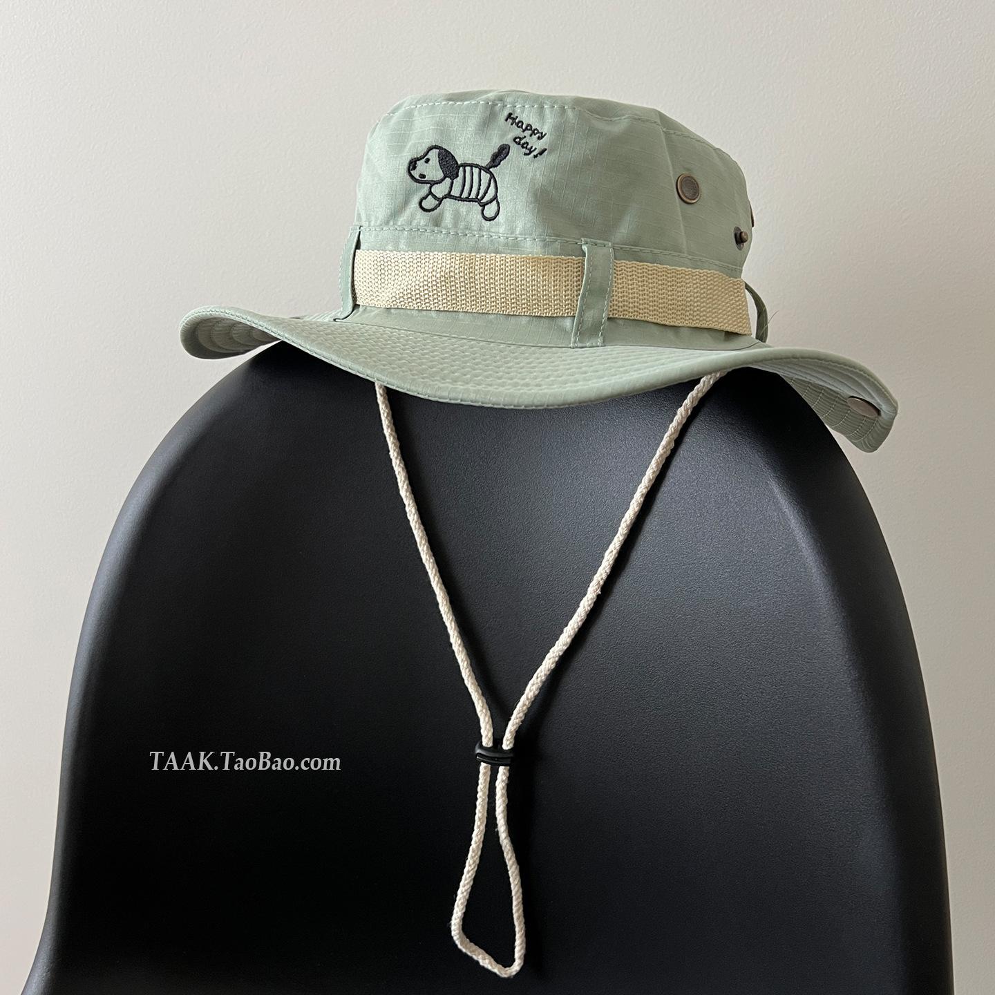 

Pink puppy mountaineering hat fisherman hat children summer fishing hat outdoor camping hiking sun hat M（56-58cm） рожевий