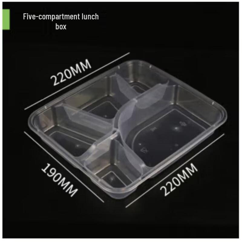 Hansheng Disposable 5-Compartment Lunch Boxes