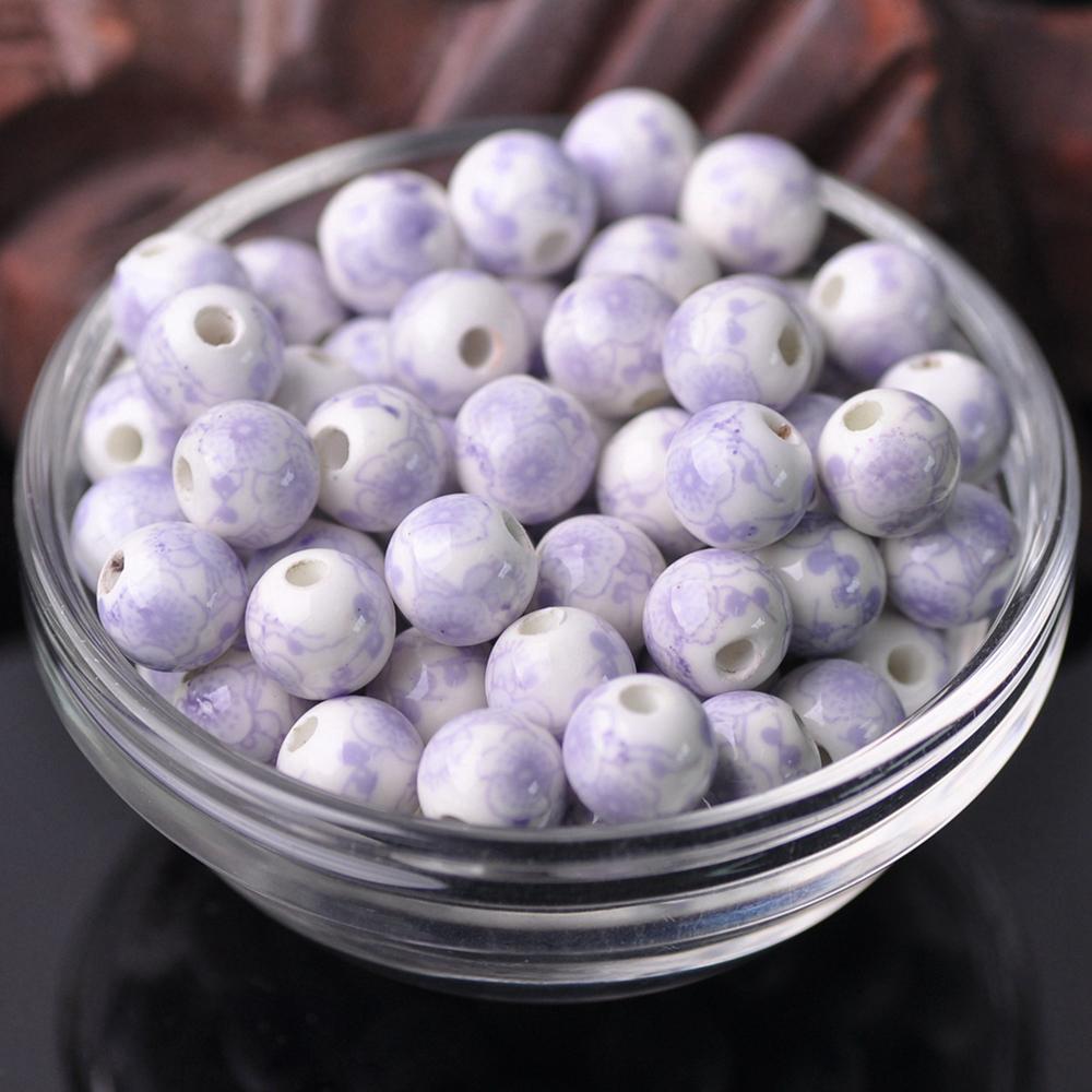 

20 шт. Круглые бусины-разделители из керамического фарфора с цветочными узорами, 10 мм, 12 мм, лот для DIY поделок, браслетов, аксессуары для изготовления ювелирных изделий 12mm-20pcs