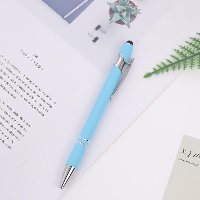 Spot Metal Ballpoint Pen with Aluminum Barrel and Capacitive Touch Tip – Customizable Logo Gift Pen