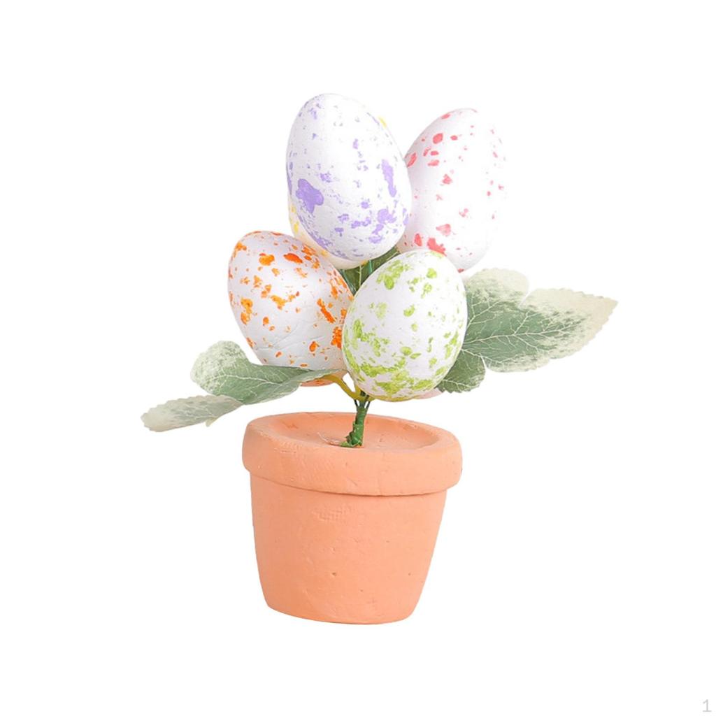Easter Decoration Egg ,Foam Vase Desktop Ornament ,Artificial Flower Bouquet for Table