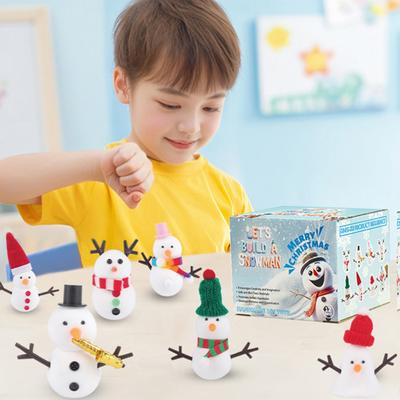 41/86/96/117/131Pcs/Set DIY Christmas Clay Snowman Kit Kids Handmade Build a Snowman Modeling Clay Crafts Xmas Stocking Stuffers Holiday Gift
