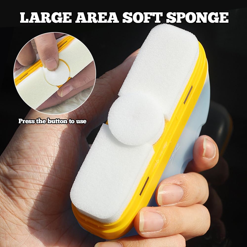 Oil Film Cleaning Brush for Car Windows,2025 Upgrade Reusable Automotive Oil Film Cleaning Brush,Mini Portable Car Window Oil Film Cleaner for