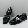 Soft Loafers Black Flat Men's Leather Shoes with Tassels Suede Male Casual Shoe Moccasin Pointed Toe Common Low Price Adults Pu