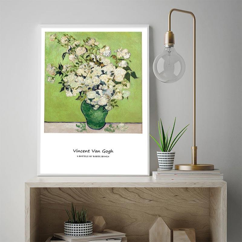 Oil Painting Canvas Painting Golden Sunflower Floral Vase Poster Vintage Flowers Room Wall Art Print Picture For Home Decor