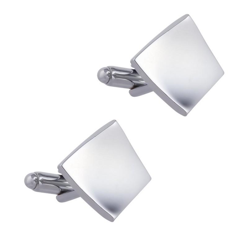 

Diamond Silver Smooth Plain Metal Copper Cufflinks Men s French Shirt Natural серебряный