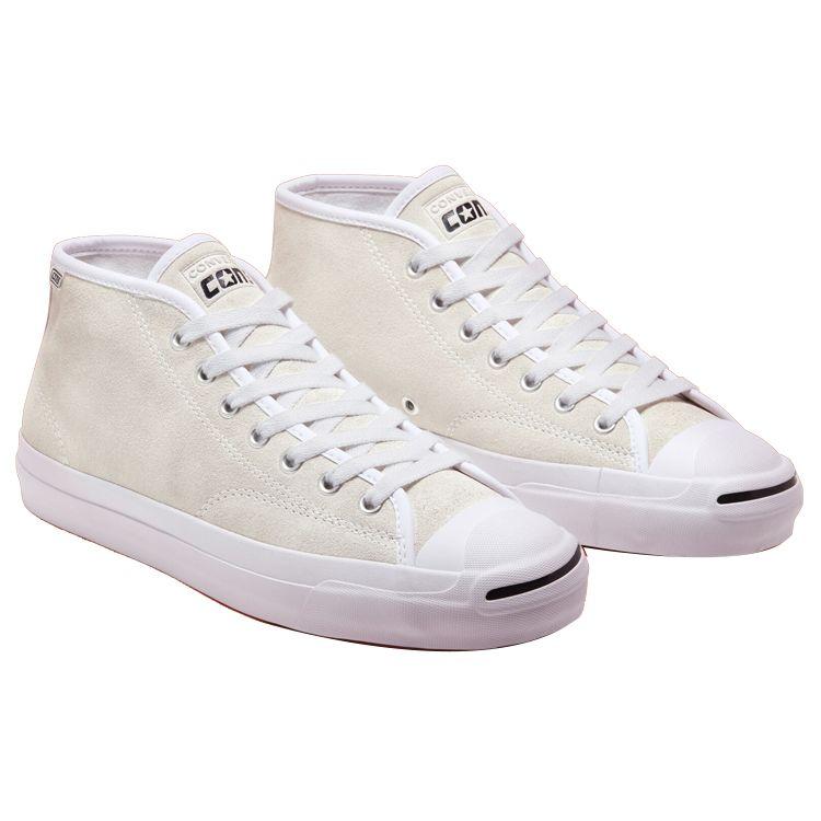 Converse Jack Purcell Pro Mid Casual Minimalist Canvas Shoes Unisex Sneakers White 166840C