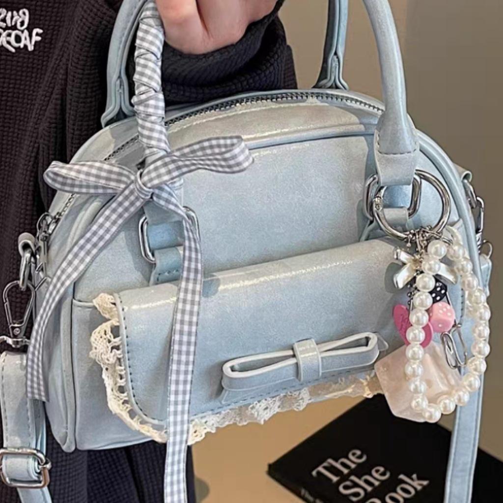 Korean Style Simple All-matching Bow Single-shoulder Bag Women's High-end Cross-section