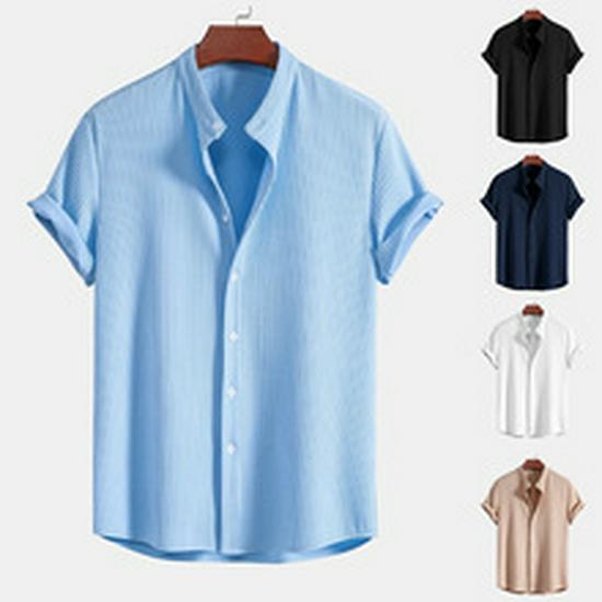 2023 Women's Cotton Linen Dress: Solid Color, Casual Stand-up Collar, Button-Down Long Dress