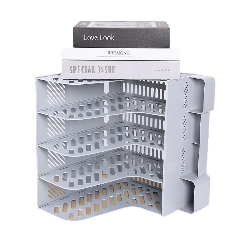 Three-Column Office File Rack: Multi-Layer Thickened Organizer for Study Supplies and Archive Folders