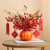 Luxurious Chinese-Style Pomegranate Fruit Arrangement: Faux Red Berries & Flowers for Living Room or Restaurant Decor