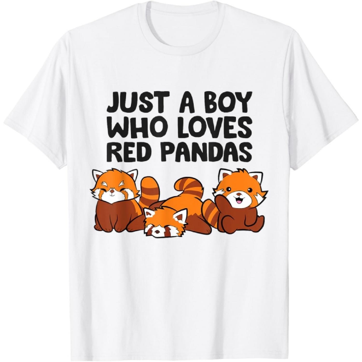 Просто парень, который любит красных панд. Милая футболка с красными пандами. XXXXXL белый