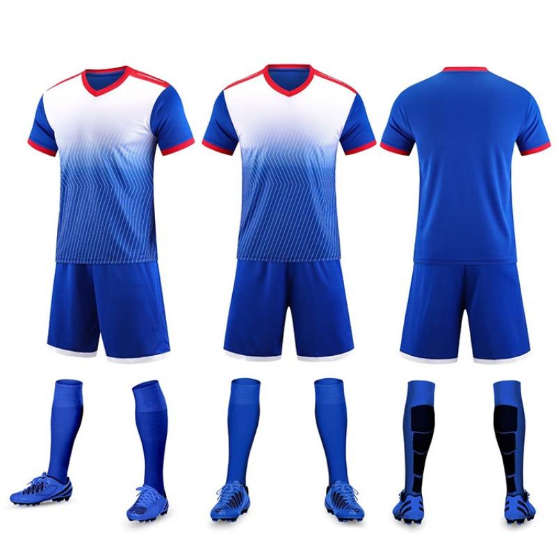 Football Jersey Set Men'S Game Sports Jersey Adult Primary School Students Children'S Training Jersey Short-Sleeved Jersey Quick-Drying
