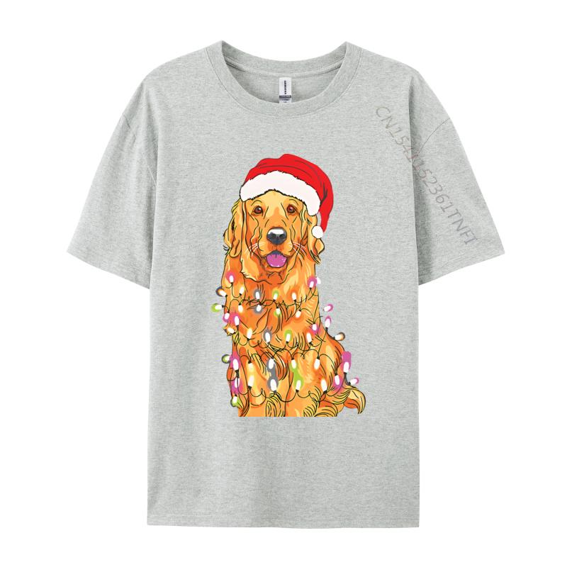 Christmas Pajama Golden Retriever Tshirts Cotton High Street Teeshirt Hip Hop Men Top Tshirts 3D Style
