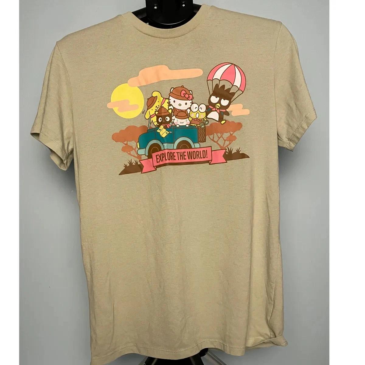 Hello Kitty and Friends Explore the World T-Shirt Green Medium Sanrio Graphic 2XL