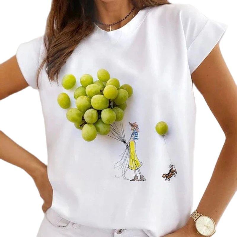 Women's New Fashion City Girl Half Sleeve Basic Cute Clothes T-shirt Graphic T Shirts Y2k Tops Harajuku Vintage Tee