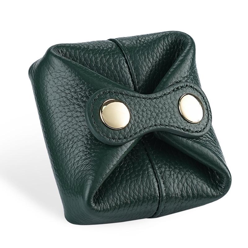 Urocza japońska i koreańska mini portmonetka ze skóry bydlęcej na monety, słuchawki, szminkę i klucze