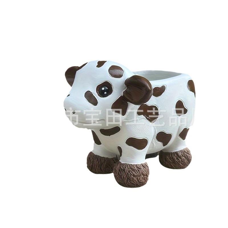 Cute and delicate bovine resin succulent flowerpot crafts can be used indoors in courtyard gardens