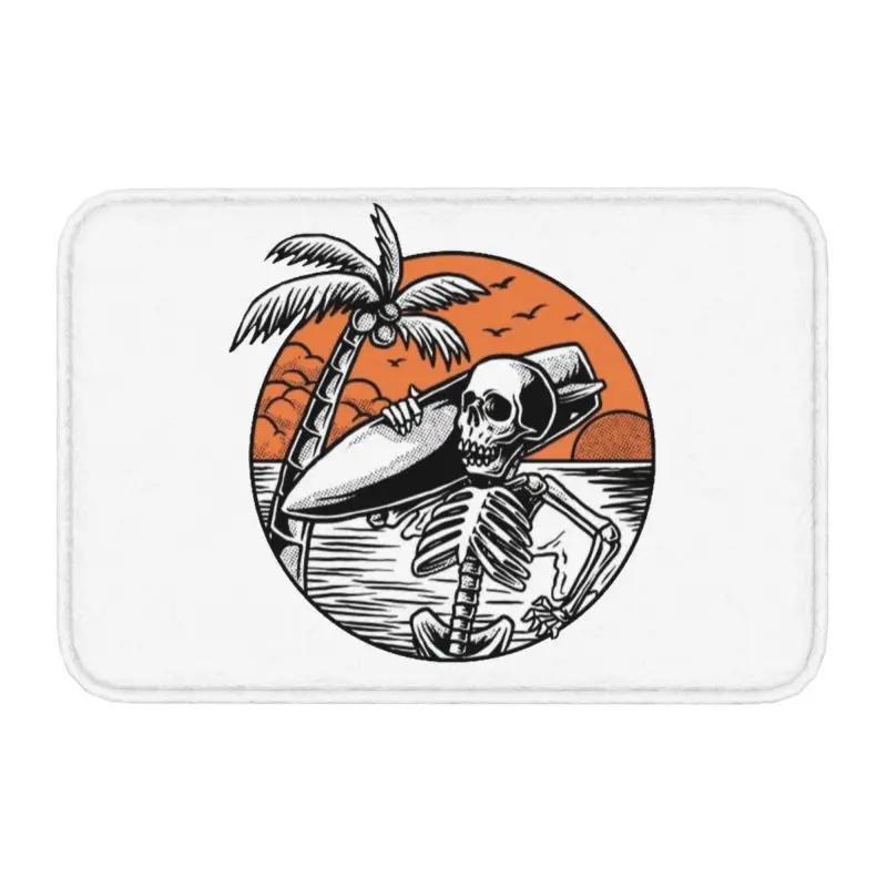 Retro Surfing Front Door Mat Anti-Slip Outdoor Absorbent Summer Beach Surfer Doormat Kitchen Balcony Entrance Rug Carpet