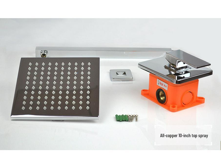 All-Copper Wall-Mounted Shower Set with Pre-Embedded Box