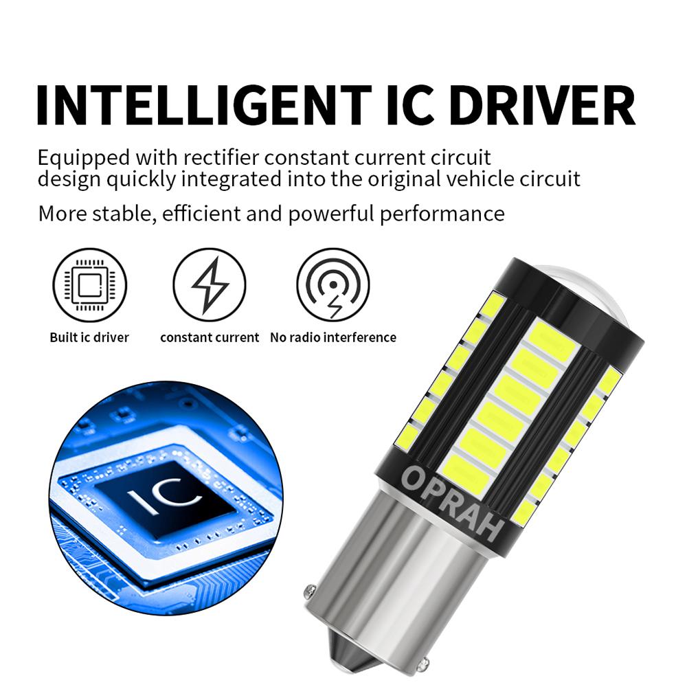 2PCS 1156 ba15s P21W BAU15S PY21W 1157 W21W W21/5W 7440 7443 CANBUS High Power LED Bulbs Turn Signal Light Reverse Lamp White