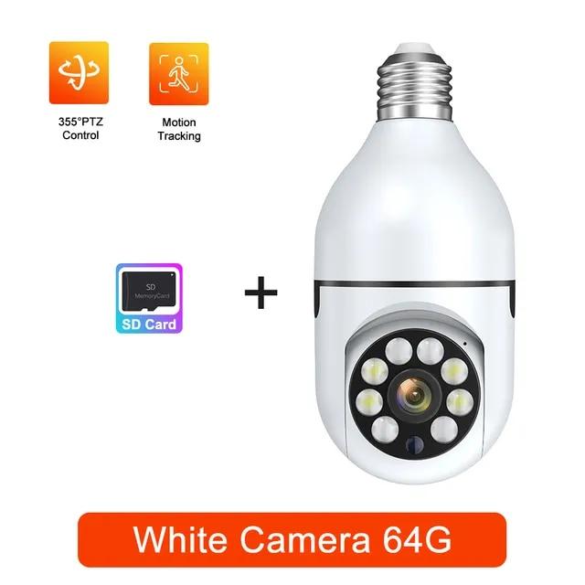 Wifi E27 Bulb Surveillance Camera Wireless Night Vision HD Automatic Human Tracking Security Baby Monitor Zoom Full Color Video