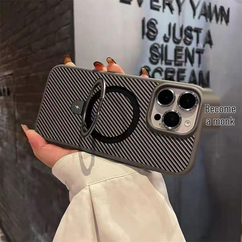 Kevlar Carbon Fiber Magnetic Stand Case for iPhone 16 Pro Max & Apple 17 iPhone 17 Pro