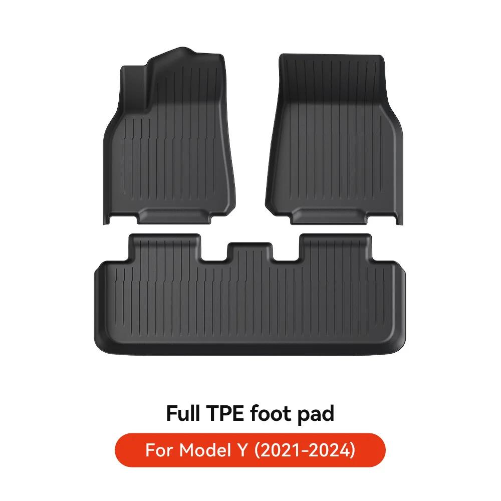 YZ TPE Car Floor Mats for Tesla Model 3 Y Highland Juniper 2019-2026 Luggage Mat Set Four Seasons Waterproof Anti-slip Trunk Mat
