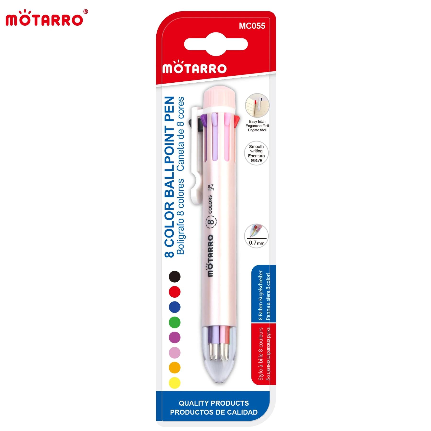 

MOTARRO Set 8 Colors for One Storage Ball-point Pen 0.7mm Multicolor Pen Quick Drying Pen Water for Kids School Stationery
