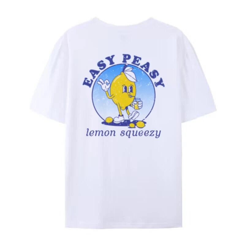 Easy Peasy Cartoon Lemon Printed TShirt Women Hippie Retro Funny T Shirt Summer Loose Cute Graphic Tees Unisex Vintage Clothes