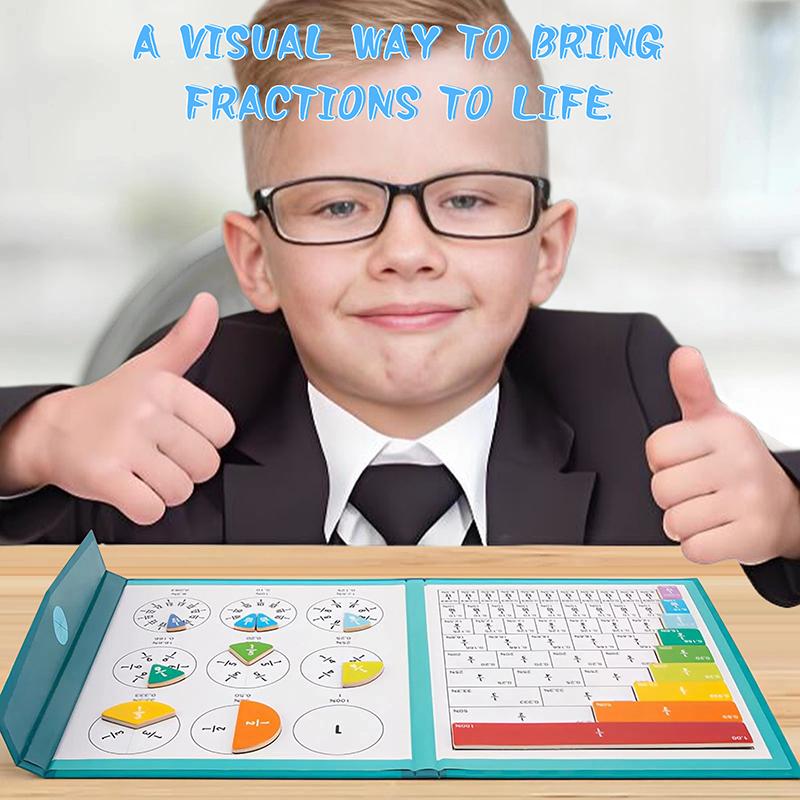 Магнитная демонстрационная книга дробей, Магнитная книга дробей для детей, Набор магнитных плиток дробей и кругов дробей