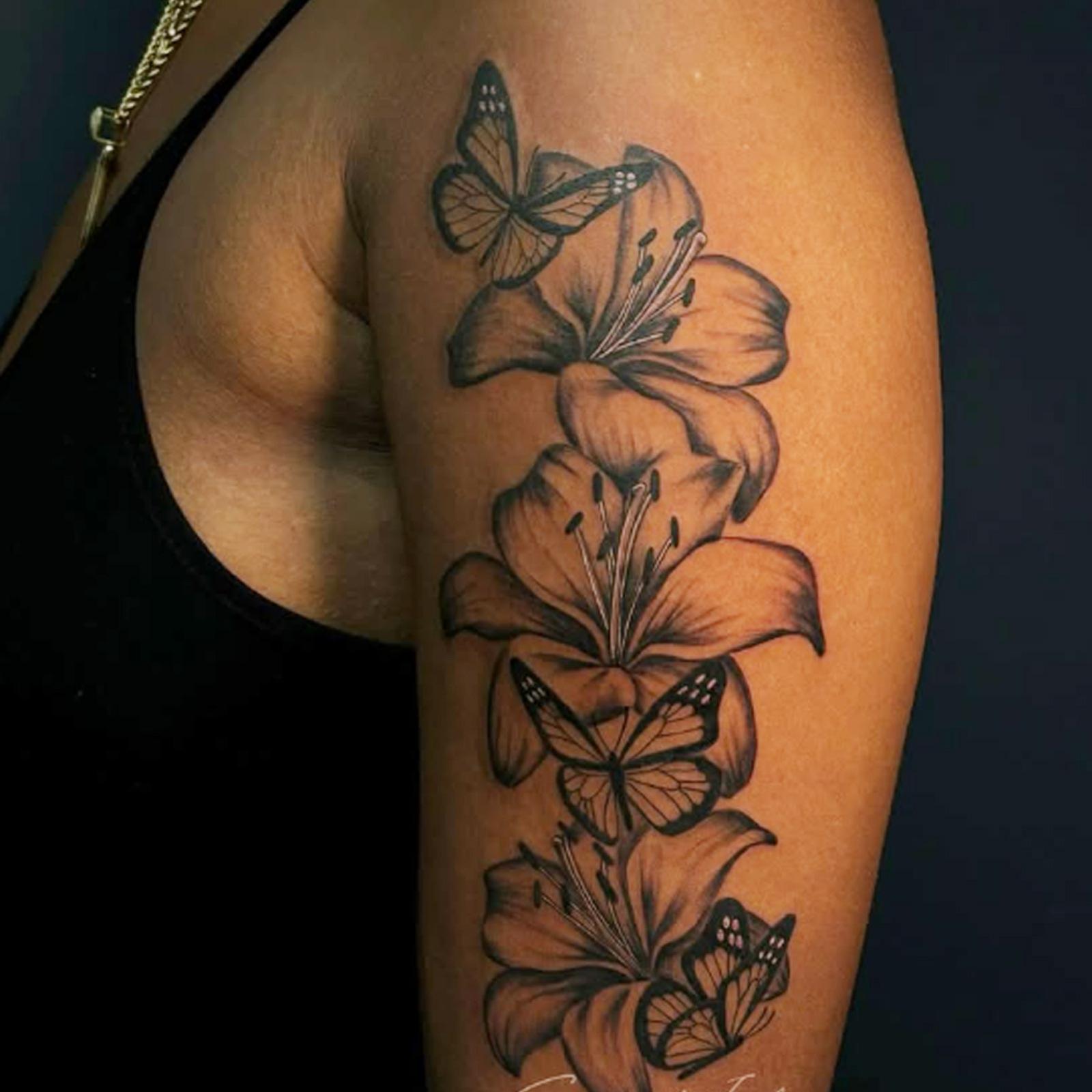 Glow Makeup Unisex Dark High-Value Retro Butterfly Flower Plain Flower Arm Tattoo Sticker