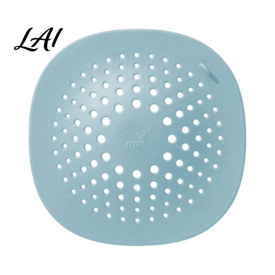 Bathroom Hair Catcher Kitchen Sink Strainer Mat with Suction Cup Food Residue & TPR Drain Filter Floor Cover Anti Clogging Mesh for Odor Proof