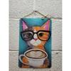 Katzen Metall Wandkunst, Haustierliebhaber Poster Schild