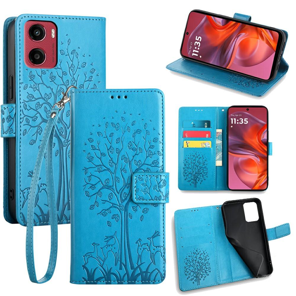 For Motorola Moto G05 4G Case PU Leather Wallet Phone Cover Tree Deer Imprinted