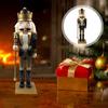 Stylish  Wooden Nutcracker Figure Ornament Lovely  Cartoon Chirstmas Soldier Decor Ornaments for Home Bedroom Living Room  Ofiic