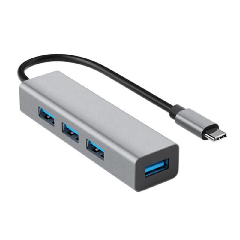 USB C To 4 Ports USB 3.0 High Speed Hub for MacBook Pro and ChromeBook and XPS and Galaxy S9 / S8 and Huawei Matebook and More