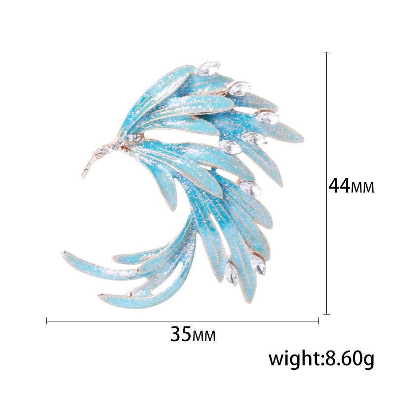 Chinese Style Enamel Color Wing Brooch Women's High-end Sense High-end Personalized Coat Cardigan Corsage Versatile Fashion Pin
